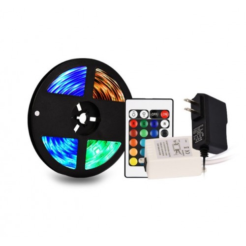 Tira de luz led  5m RGB 2835 +Control de infrarrojos, Impermeable para exteriores M2835-001