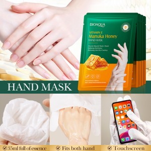 Mascarilla nutritiva para manos con vitamina E y miel de Manuka de BIOAOUA Mascarilla hidratante para manos , MAYOREO BQY05794