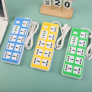 MULTICONTACTO CON USB Y BOTÓN DE CORTA CORRIENTE, DIFERENTES COLORES, MAYOREO. 