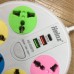 MULTICONTACTOS REDONDO CON USB, MULTICONTACTO CON USB, DIFERENTES COLORES, MAYOREO. 