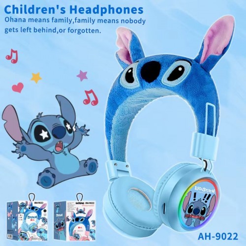 Audifonos Inalambricos, auriculares inalámbricos Bluetooth AH-9022 con dibujos animados creativos para niños y niñas. Mayoreo 