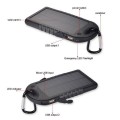Cargador portátil solar de 20000 mAh, resistente y multifuncional. Incluye linterna LED integrada y doble salida USB para cargar dos dispositivos al mismo tiempo al por mayor XB-5801