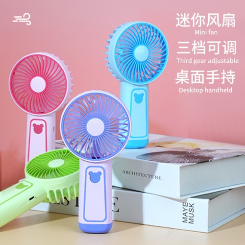 Ventilador portátil con soporte para teléfono celular, variedad de colores.