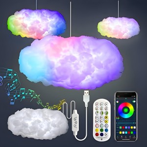 LÁMPARAS DE NUBE 3D CON LUZ Y CONTROL REMOTO, LÁMPARAS DE NUBE 3D, MAYOREO. 