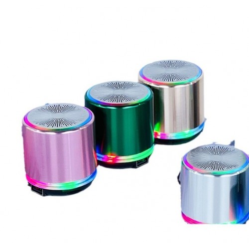 Mini bocina altavoz bluetooth inalámbrico portátil de aluminio con luz  RGB con cordón XM-7107