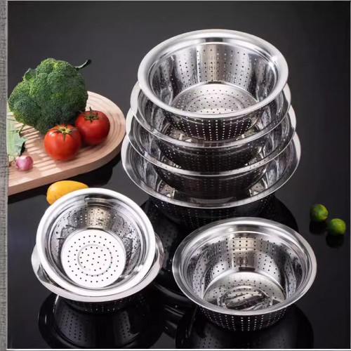 Coladores de acero inoxidable, Escurridor de comida 26cm, Diferentes medidas, MAYOREO. 
