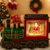 Tren navideño decorativo con luz y efecto nieve, figura de Santa Claus, adorno de navidad elegante. Venta por Mayoreo 883093