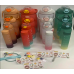 Juego de 4 botellas de 2000ml +900ml +600ml+300ml con stickers 3D al por mayor BZ6204