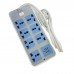 Multicontacto universal con entrada USB, Multicontacto universal con 7 conectores Entrada usb, diferentes colores, MAYOREO. 