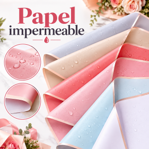 Papel impermeable decorativo para envolver ramos, arreglos florales y regalos. Disponible en diferentes colores. Venta por mayoreo.