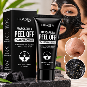 Mascarilla facial peel off BIOAQUA para limpieza de poros y remoción de puntos negros e impurezas superficiales. Ideal para cuidado facial. Venta por mayoreo.