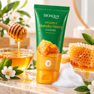 Limpiador facial BIOAQUA con miel de Manuka y vitamina E. Ayuda a retirar suciedad e impurezas y deja una sensación suave y fresca. Venta por mayoreo.