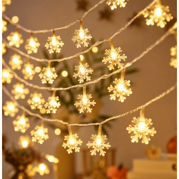 Luces LED decorativas en forma de copo de nieve, perfectas para Navidad, eventos, vitrinas y decoración del hogar. Venta por mayoreo.