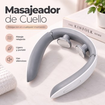 Masajeador de cuello portátil con diseño ergonómico, ligero y práctico para relajación en casa, oficina o viaje. Venta por mayoreo.