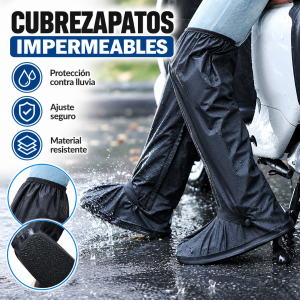 Cubre zapatos impermeables altos para proteger el calzado durante la lluvia. Diseño práctico con ajuste seguro para actividades y traslados al aire libre. Venta por mayoreo.