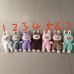 Peluche Labubu que simula respiración con luz LED en el pecho, ideal para acompañar el descanso de los niños. Suave al tacto, varios colores. Venta por mayoreo AL-001054