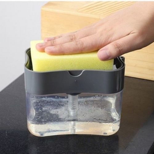 Dispensador de jabón automática para detergente líquido y soporte para esponja, práctico y portátil Por Mayoreo APTD-21