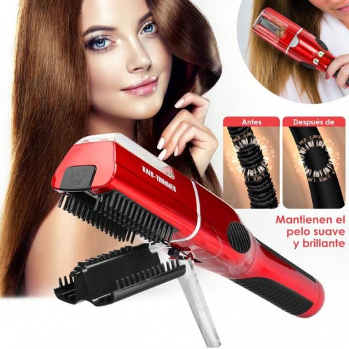 Máquina cortadora de puntas abiertas, quita orzuela para cabello seco, dañado y quebradizo Color Rojo EL-158