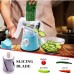 Rayador de verduras manual con base antideslizante y 3 cuchillas intercambiables para rebanar, rallar y cortar. Colores surtidos. Venta por mayoreo 