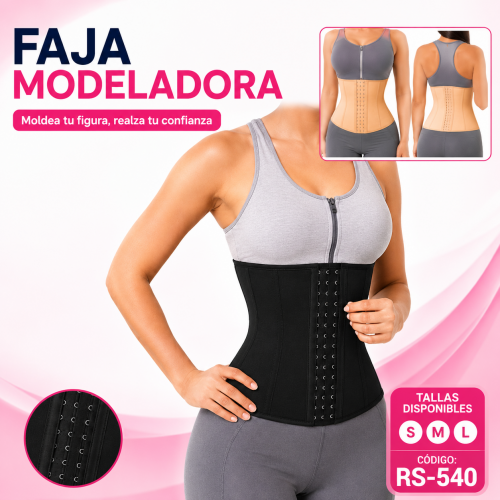 Faja moldeadora con cierre frontal ajustable, efecto moldeador. Tallas variadas S, M, L. Venta por mayoreo