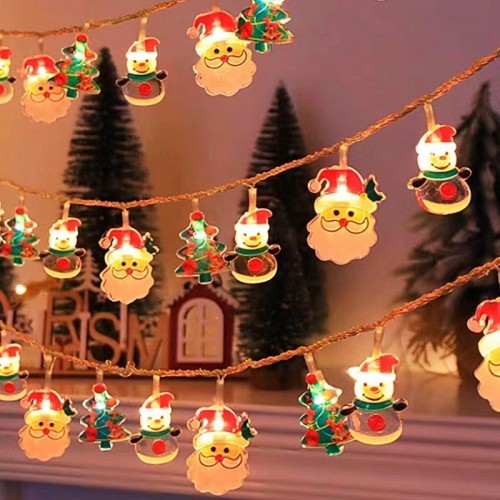 Serie de luces navideñas LED USB 2 metros con 10 luces de Santa y árbol, ZFM-0158, mayoreo
