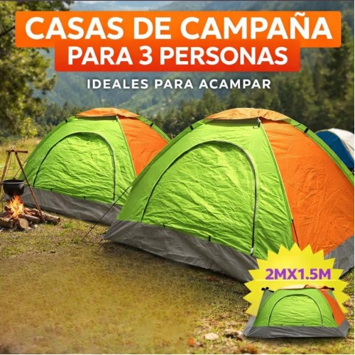 Casa de campaña manual para 3 personas 2MX1.5M, colores variados. Ideal para camping, playa y actividades al aire libre. Venta por mayoreo SY004