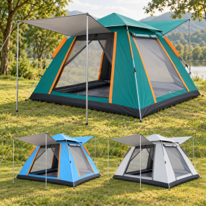 Casa de campaña medida 210 * 210cm y colores surtidos (Verde , azul , negro , beige). Ideal para camping y exteriores. Venta por mayoreo