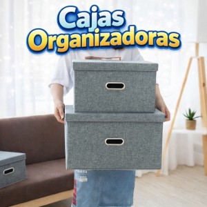 Cajas Organizadoras de Tela con Tapa Apilables por Mayoreo 011015
