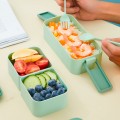Lonchera hermética con compartimentos, ideal para llevar alimentos frescos y organizados. VENTA AL POR MAYOR 0330