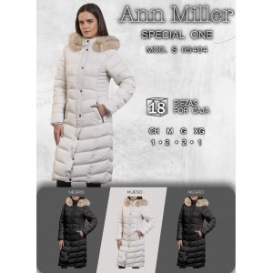 Chamarra Larga Acolchada para Dama con Gorro y Peluche Invierno, Térmica y Elegante  Con Forro de Peluche.  Calidad PREMIUM Gorro Desmontable.  Venta al por  mayor 05404 