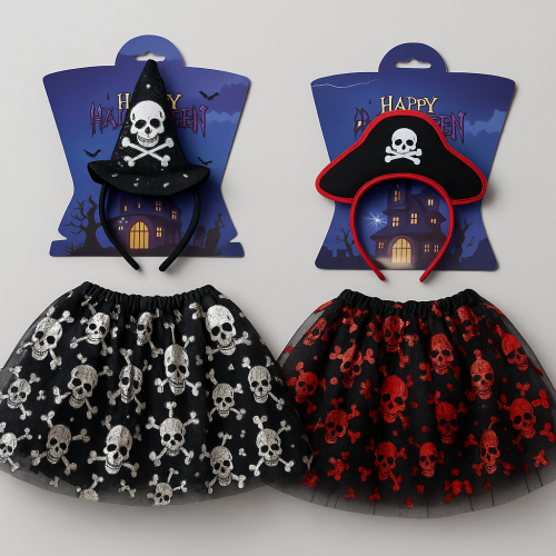 Set Disfraz Halloween Infantil por Mayoreo (Diadema + Falda tutu) - Modelo 0637