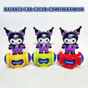 Carrito balance con diseño Kuromi que se desplaza manteniendo el equilibrio, con efectos de luz, música y spray tipo vapor. Juguete interactivo y llamativo, regalo para niños. Venta al por mayor