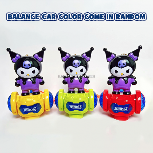 Carrito balance con diseño Kuromi que se desplaza manteniendo el equilibrio, con efectos de luz, música y spray tipo vapor. Juguete interactivo y llamativo, regalo para niños. Venta al por mayor