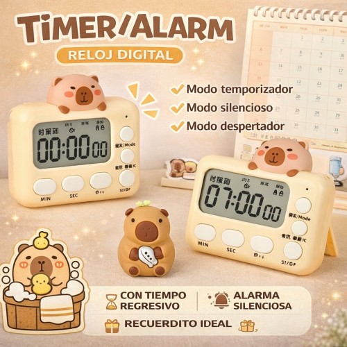 Reloj Digital Capybara con Temporizador y Alarma por Mayoreo 0777