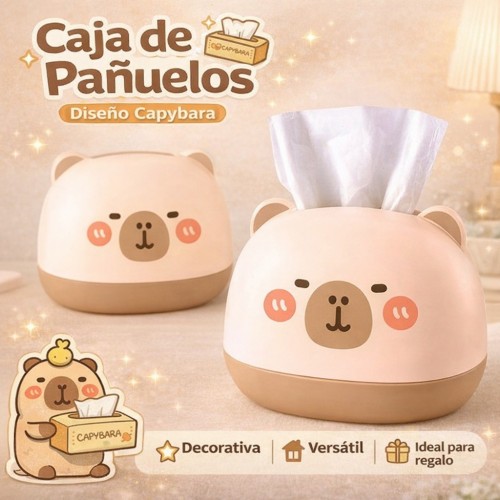 Caja de Pañuelos Decorativa Diseño Capybara por Mayoreo 0778