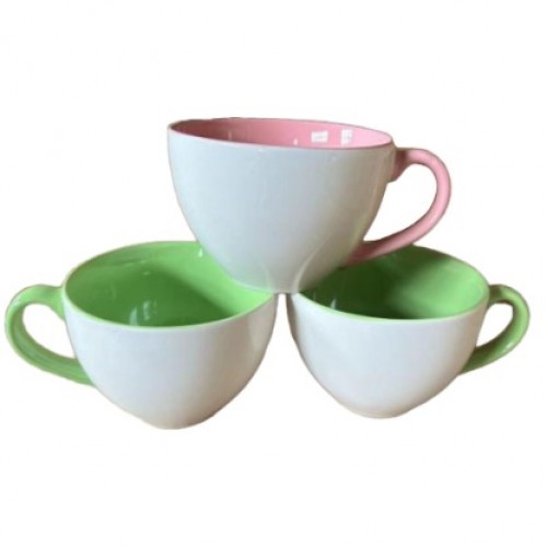 Taza verde y rosa 10094