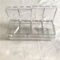 Caja con 4 especieros de condimentos transparente multifuncionales para cocina MAYOREO 10137