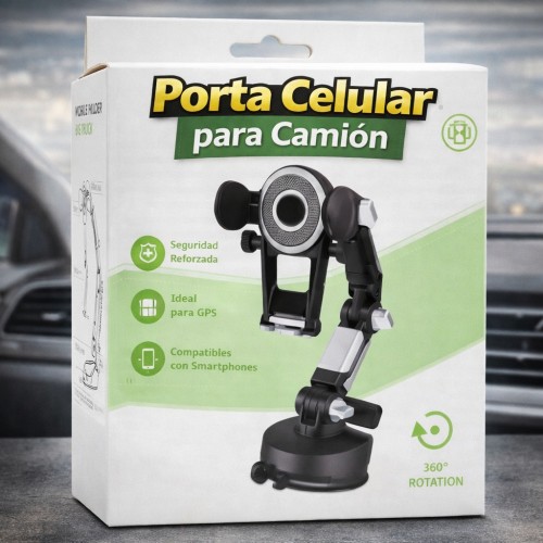 Porta Celular Ajustable para Camión con Base de Succión 360° por Mayoreo – Código 10177 Porta Celular Ajustable para Camión con Base de Succión 360° por Mayoreo – Código 10177