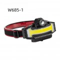 Linterna de cabeza LED + COB, modelo W685-1, recargable, ajustable y brillante, venta al por mayor 10419