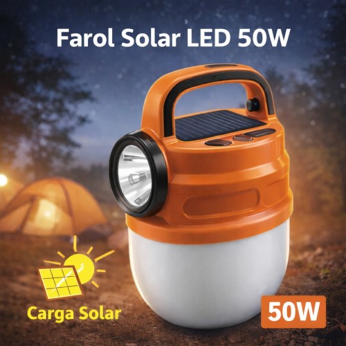 Lámpara Solar LED Portátil 50W Recargable por Mayoreo 10500