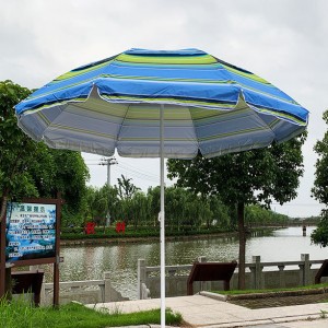 Sombrilla de playa doble 1.2 metros con diseño a rayas, estructura resistente, ideal para jardín o exteriores, venta por mayoreo 10593-2