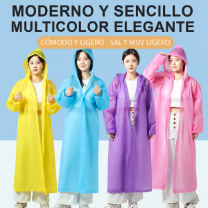 Impermeable largo unisex reutilizable, fabricado en material resistente e impermeable de alta calidad. Con capucha ajustable y cierre frontal para máxima protección contra la lluvia Venta al por mayor  10594-3