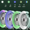 Ventilador eléctrico con luz RGB recargable carga USB de escritorio MAYOREO 10627