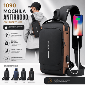 Mochila cruzada tipo bandolera, ideal para uso diario y llevar objetos personales. Venta por mayoreo