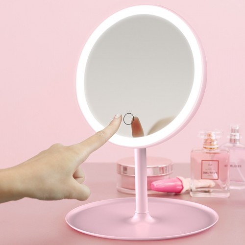 Espejo de maquillaje estilo europeo con luz LED 17 cm diámetro 10990