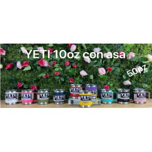 Termo de acero inoxidable con asa colores variados. Capacidad 10 oz. Venta al por mayor