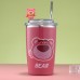 Termo de acero inoxidable con popote diseño lotso 450ml 