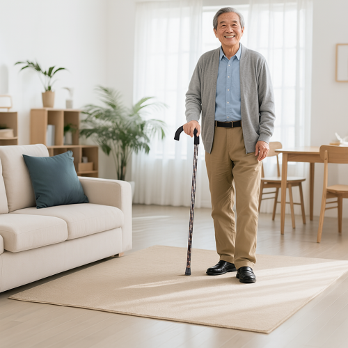 Bastón ergonómico de 88 cm con mango tipo gancho, antideslizante, resistente y ligero, venta al por mayor 11064
