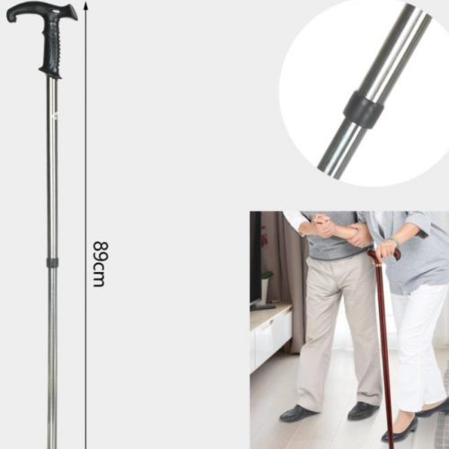 Bastón metálico ajustable, mango ergonómico, antideslizante, ideal para adultos mayores, venta al por mayor, 11065 11065