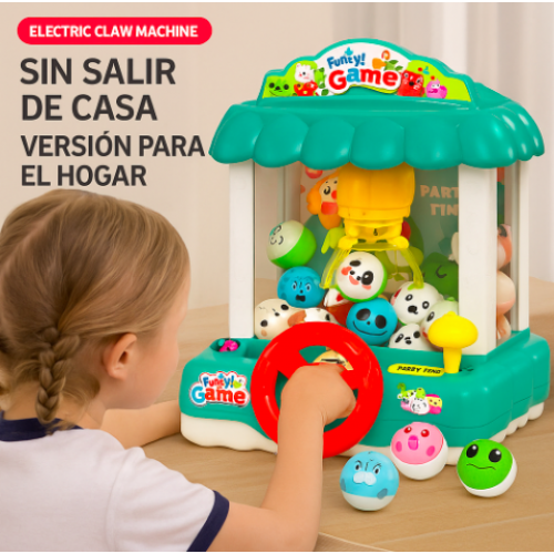 Máquina claw eléctrica para niños, versión hogar. Atrapa pelotas con luces y sonido, ideal para jugar sin salir de casa. Venta al por mayor 1153A 